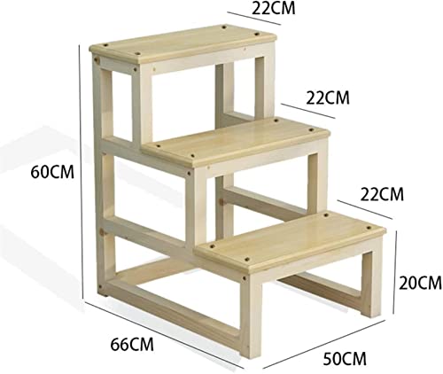 Taburete plegable multifunción de madera con escalera de 3 pasos para el hogar 3