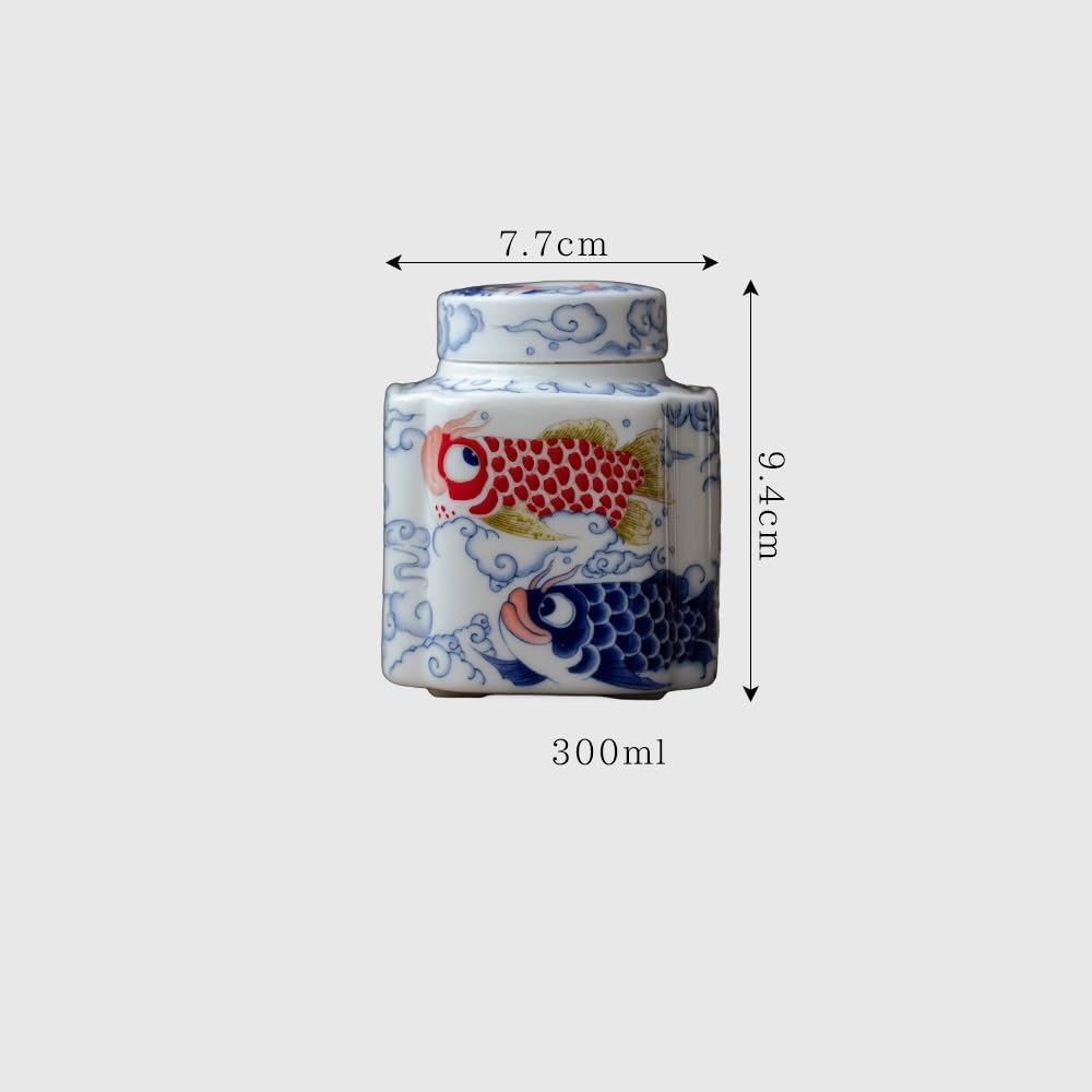 Puszka na herbatę Mutton Fat Jade Full Color Ceramic Bulk Tea Storage Can Kitchen Sealed Storage Can Household Chinese Tea Set Puszka na herbatę