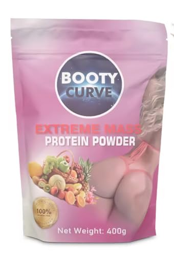 Booty Curve Extreme Mass Protein Powder, 100% Natural Formula, 400g