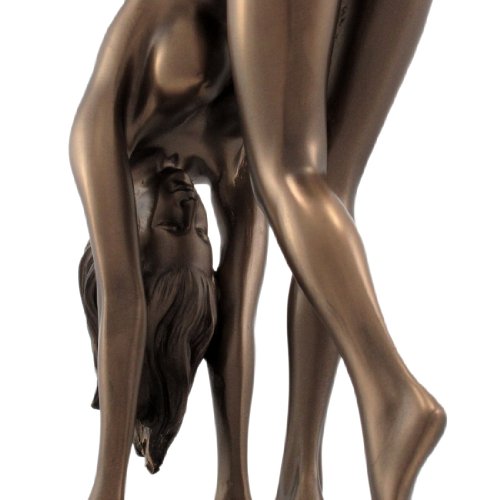 Estatua artística mujer desnuda en pose, 6.5 in, acabado bronce miniatura 4