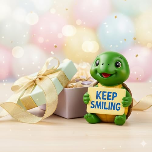 Figurita de Tortuga de Resina con Sonrisa Keep Smiling miniatura 4