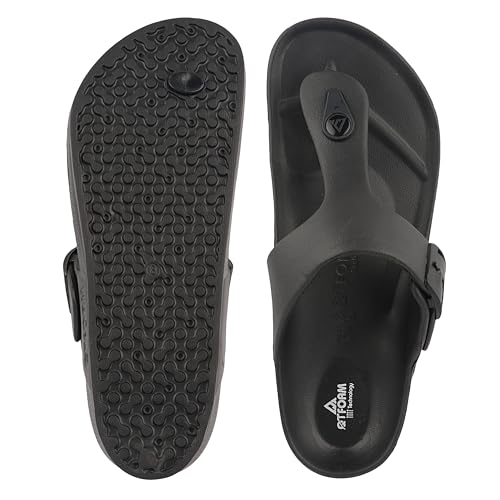 Image of Men's Lightweight Comfort Slides Single Buckle Slip-on Adjustable EVA Orthopedic Flat Slippers.