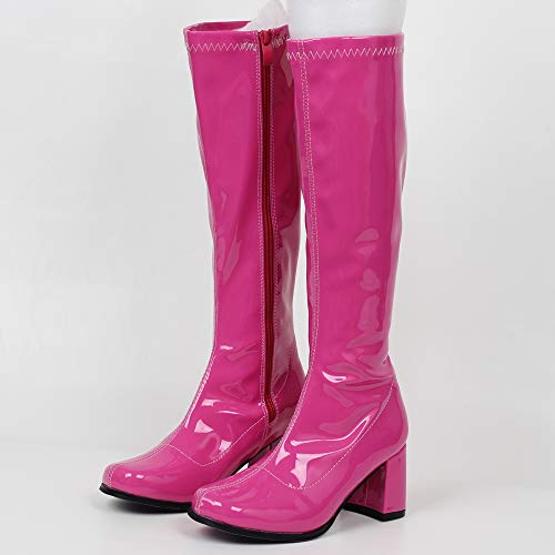 Image of JiaLuoWei GOGO Boots for Women, Knee High Boots, PU Leather Zip Ladies Party Dance Shoes