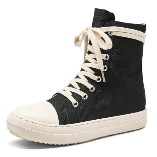 Kluolandi Women's High Top Sneakers Lace Up Canvas Shoes with Zipper...