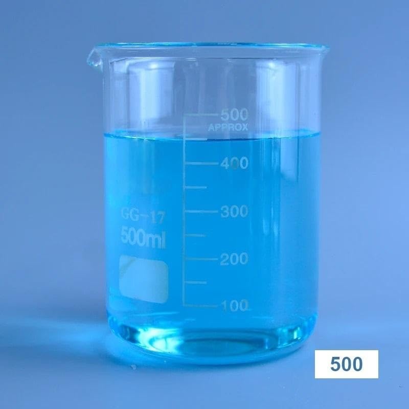Vaso de precipitados de Vidrio de borosilicato Transparente de 50 ml a 3000 ml, con Capacidad para 1 Unidad (50) (500)