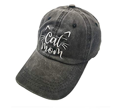 Waldeal Women's Cat Mom Embroidered Hat Adjustable Baseball Cap
