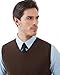 Kallspin Men's Pure Cotton Sweater Vest V Neck Regular Fit Knit Sleeveless Pullover Sweater(Brown, 3XL)