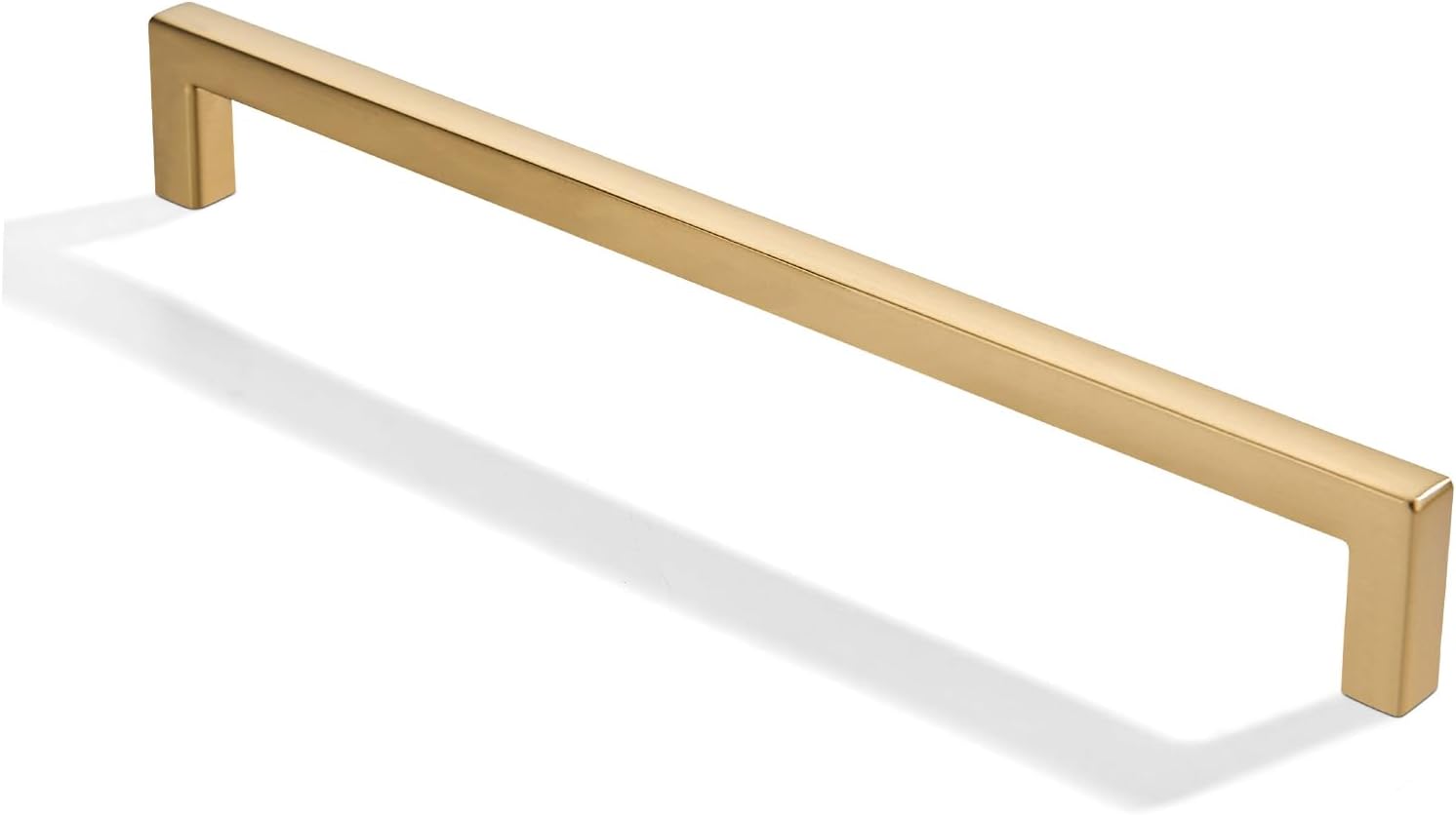 khtumeware 10 Pack 5 inch(128mm) Hole Center Brushed Brass Cabinet Pulls Solid Heavy-Duty Square Satin Brass Cabinet Handles Drawer Pulls Kitchen Cabinet Hardware Kitchen Handle