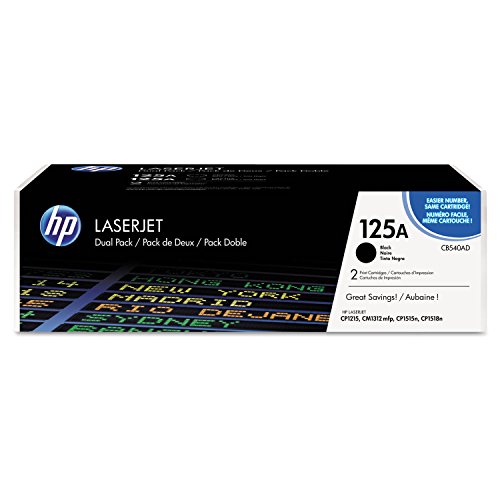 HP 125A Dual Pack (CB540A) Original Toner für HP Color Laserjet CP1215, CP1515, CM1312, Schwarz, Dual-Pack – Ansicht 1