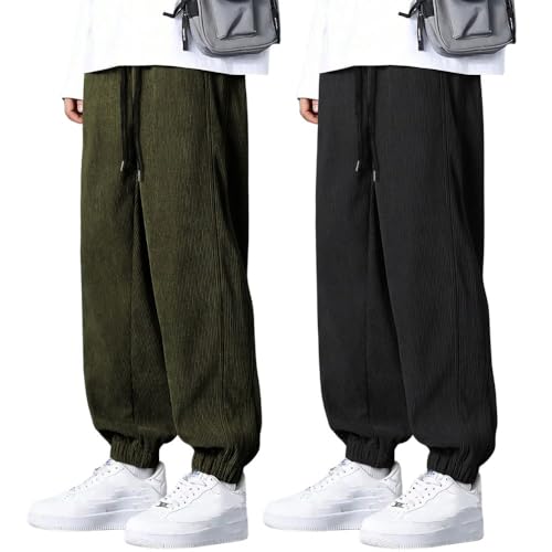 Image of GRECIILOOKS Men's Cotton Cargo Track Pants - Loose Fit Joggers for Men | Korean Style Travel & Lounge Wear with Pockets (Available in Plus Size)
