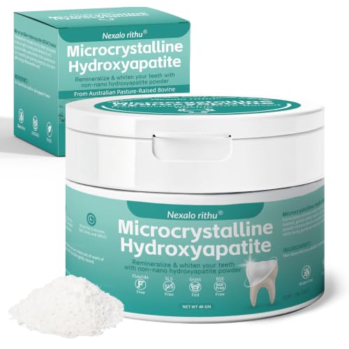 100% Pure Microcrystalline Hydroxyapatite Powder Non-Nano | MCHA for DIY Oral Care | Remineralization Sensitivity Relief&Whitening | Natural Source from Australian BSE-Free Pasture-Fed Cattle 40g