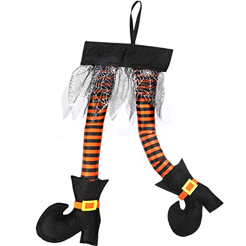 HOWAF Halloween novità Strega Gamba Decorazione Attaccare Fuori dalla Porta della Finestra Tronco Auto All'aperto Pauroso Halloween Bomboniera Finti Vestito Costume Travestimenti Cosplay Forniture