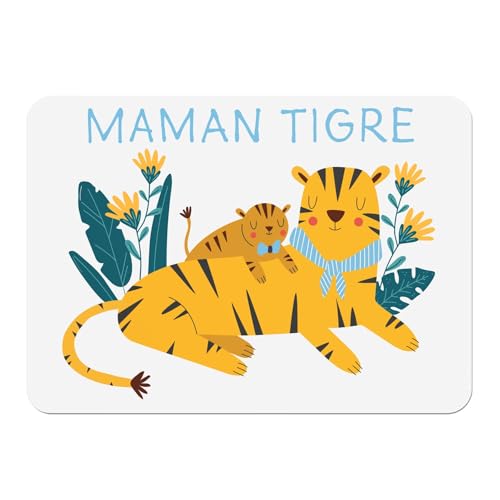 Sets de table en liège blanc maman tigre grand format et finitions soignées