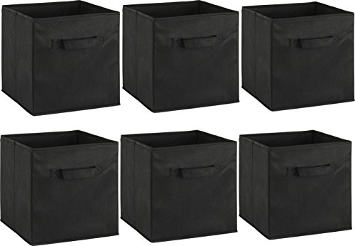 6 Pack - Simplehouseware Foldable Cube Storage Bin, Black #TOP1