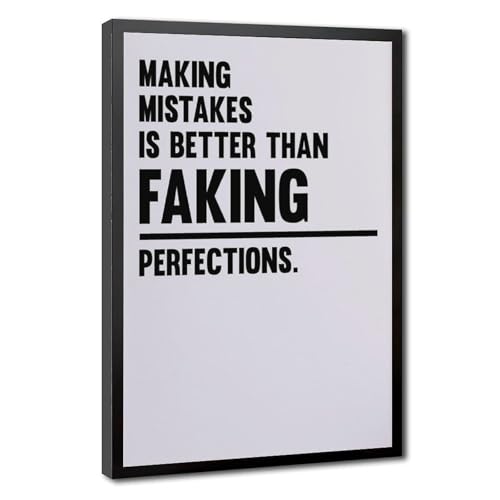 Poster Mnyuein Making Mistakes Is Better avec cadre noir 30x45 cm pour salon