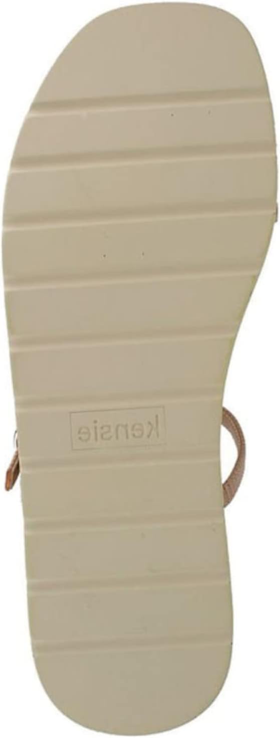 kensie Womens Black Buckle Accent T-Strap Dara Square Toe Wedge Slip On Slide Sandals Shoes 7.5 M - Image 4