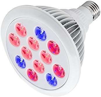 LED Grow Light Bulb, Grow Lights for Indoor Plants Hydroponic Garden Greenhouse Light 12W E27 3 Bands by AEJSLOK