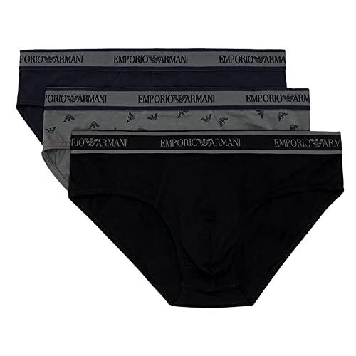 Emporio Armani men's briefs 3-piece pack elastic underpants stretch cotton underwear article 111734 2F717 BRIEF