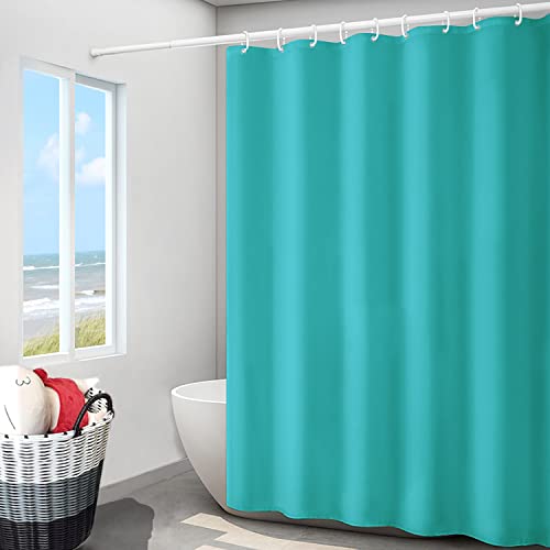 Image of LLSCL Sapphire Blue Fabric Shower Curtain Liner with Magnets, Waterproof Hotel Quality, 72 x 72 Machine Washable