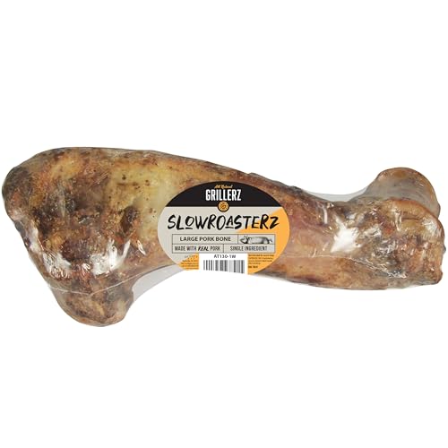 Grillerz Large Pork Bone, 1 Count, Rawhide Free, All Natural Treat for All Breeds, Long Lasting, Easy to Digest, Dog Bone for Large Dogs, Dog Chew for Healthy Teeth