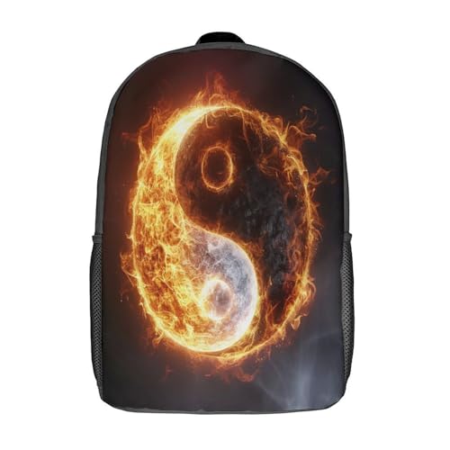 Sac à dos Yin Yang Bagua 43 cm pour élèves du primaire et collège imprimé 3D