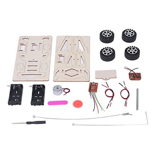 TOPINCN DIY Motor Eléctrico Control Remoto Coche Stem Kits de Construcción Juguetes Científicos de Madera DIY Vehículo de Aleación de Zinc Kit de Juguete Juguetes Educativos de