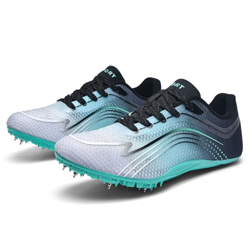 Zapatillas de atletismo con clavos Sprint, amortiguación con placa de carbono, 7 clavos, malla, transpirables, antideslizantes, ligeras, unisex, para mujer, hombre, atletismo, carreras, 35-44 EU
