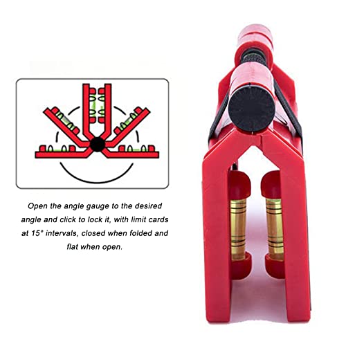 Pfostenwasserwaage Wasserwaage,Guador Magnetische Wasserwaage ABS Einstellbare Winkelwasserwaage Pfosten-Winkel-Wasserwaage 188 mm x 134 mm für Rohrinstallation Bild hängen Montagehilfe (rot)