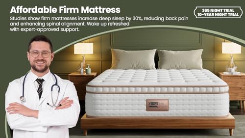 Image of BedStory Olympic Queen Mattress - 13 Inch Hybrid Mattress with Lumbar Support, 365-Night Trial