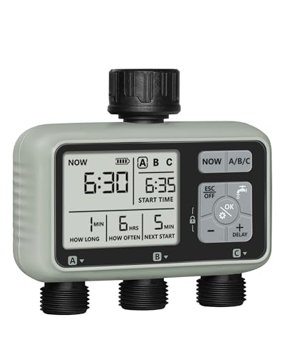 WILAWELS 3 Zone Sprinkler Timer, Garden Hose Timer, Automatic Irrigation System, Programmable...