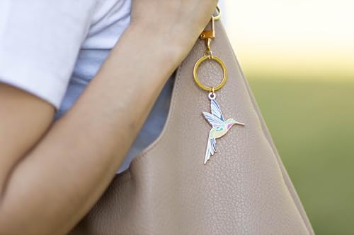 Broche oiseau et porte-clés colibri robuste aux reflets d'or - 5