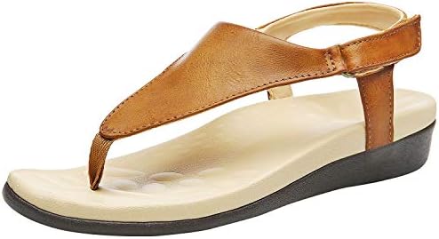 UTENAG Womens Arch Support Sandals Orthotic Adjustable Thong Flip Flops Coffee 10