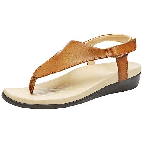 Utenag Womens Arch Support Sandals Orthotic Adjustable Thong Flip Flops Coffee 10 #TOP1