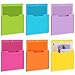Fuutreo 6 Pcs Magnetic Wall File Organizer Magnetic Wall File Holder Refrigerator Magazine Holder for Mail Letters Paper(Bright Color,Vertical-large)