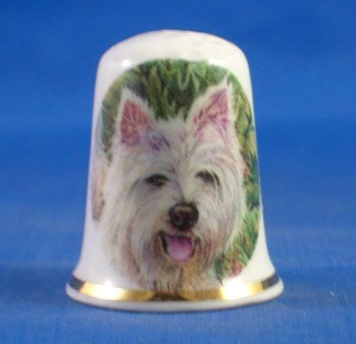 Porcelain China Collectable Thimble - West Highland Terrier Dog