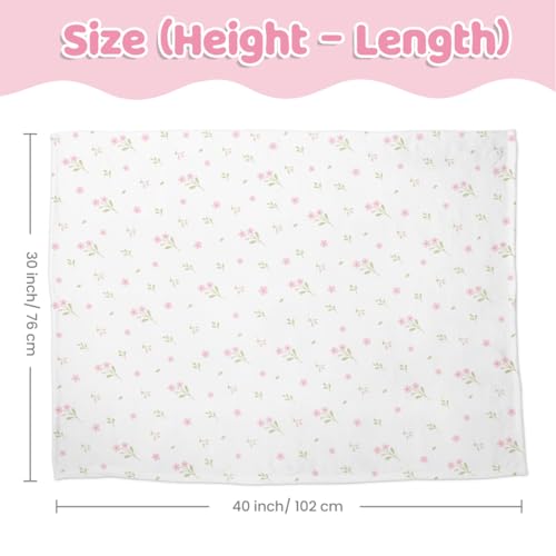 Image of SANDJEST Floral Minky Blanket 30 x 40 Inches, Gift for Christmas Birthday