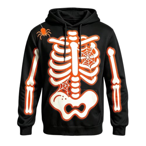 Sudadera de manga larga para Halloween y noches de verano informal en color naranja