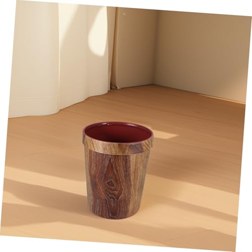 Caneca de basura rectangular con diseño madera vintage 10L miniatura 4