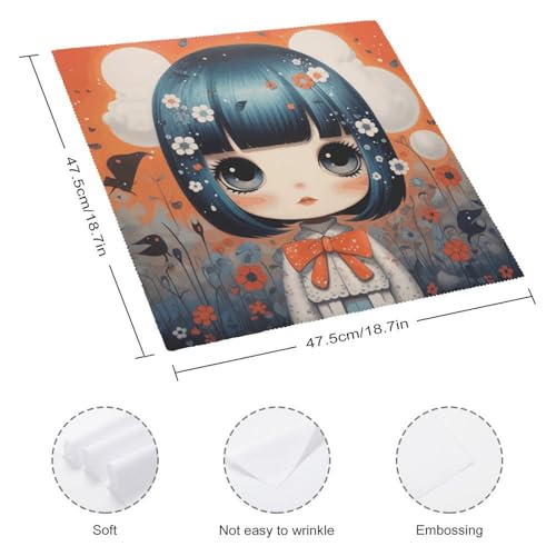 Servilletas de Tela con Figuras de Anime 2 Piezas miniatura 2