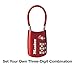 Master Lock 4688D Set Your Own Combination TSA Approved Luggage Lock, 1 Pack, Red