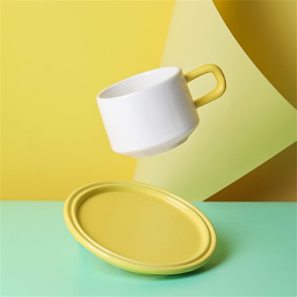 Ins Contrasting Coffee Cup Nordic Simple Afternoon Tea Ceramic Korean And Saucer(Style 4)