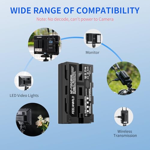 image for FEELWORLD 1 Pack NP-F550 2200mAh Battery Replacement of NP-F970 F960 F
