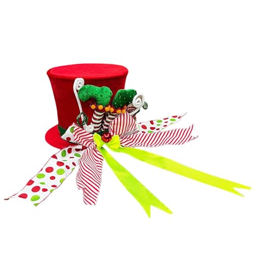Sombrero de copa para árbol de Navidad de alta costura con lazo exclusivo para copas de abeto 2
