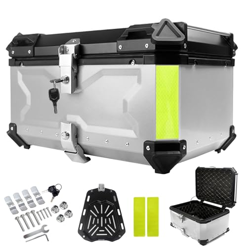 Bauletto per moto 36L45L55L65L80L100L per Scooter Baule per casco posteriore moto Valigia Rigida di alluminioDargento80 L