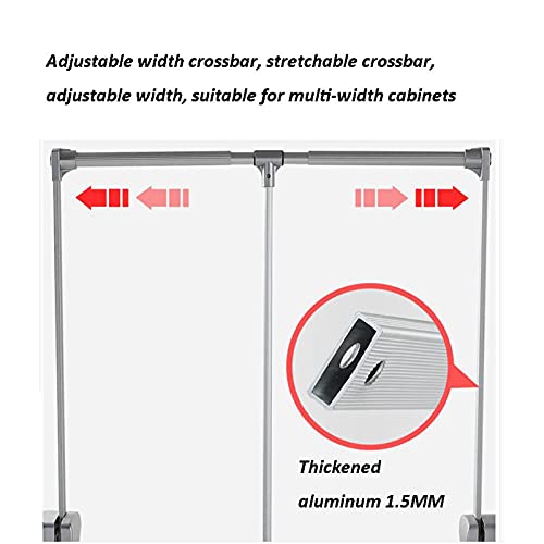 Cintre de garde-robe rétractable réglable de 600 à 830 mm pour placard et armoire