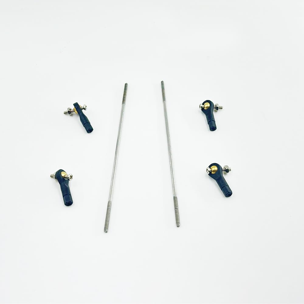 2 varillas de acoplamiento ajustables de juguete a control remoto, rótula, servo enlace para avión, helicóptero, coche, barco, modelo de bricolaje, piezas de juguete (M2 x 100 mm)