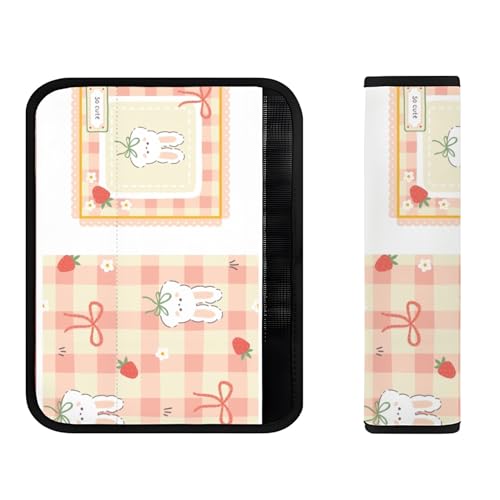 Cuscinetti per cinture di sicurezza a quadri rosa, comodi cuscinetti per cinture di sicurezza, accessori per cinture di sicurezza per tutte le stagioni, copertura generale morbida per cinture di