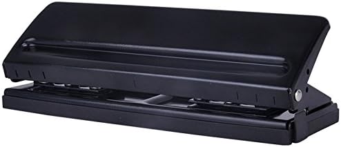 Yafeco Adjustable Metal 6-Hole Paper Punch Puncher for A5/A6/B7 Six Ring Binder Day Planner Inserts Pages - 6 Sheet Capacity - 6mm Hole Diameter Hole Puncher(Black)