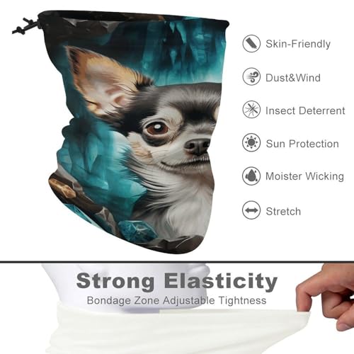 Balaclava Gem Cave Chihuahua para Hombres y Mujeres, Mascarilla Facial Transpirable y Refrescante con Protección Solar UPF 50+ UV, Bandana para Ciclismo, Correr, Senderismo, Motocicleta, Esquí, Pesca miniatura 3