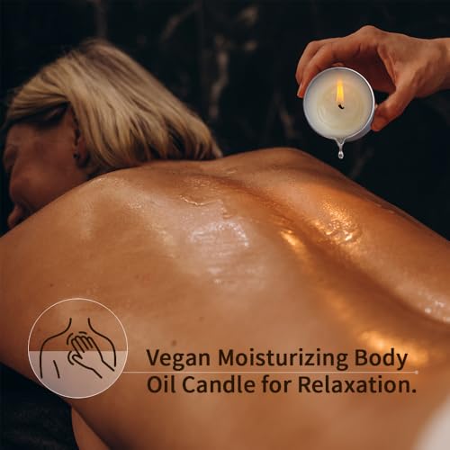 Massagekerze 42 Degree Low Temp Scented Massage Candle for Skin Care, Natural Soy Wax Candle,Gift for Couples 50ML (Coconut)